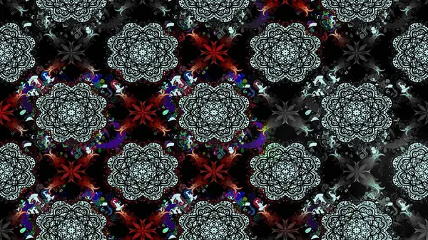 Sevimli çiçek raster deseni. Siyah renkli çiçekler. Sketch Colour Spring Theme eskiz kalıbı. Düz Çiçek Elementleri Tasarımı.