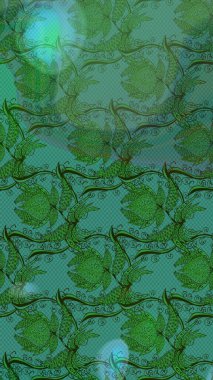 Nazik, narin çiçek arkaplanı. Yeşil renkli çiçekler. Raster çiçek desenli ve çiçekli..