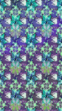 Raster - stok. Mor ve mavi çiçekli eskiz deseni, suluboya çiçek deseni, şirin çiçek, duvar kağıdı, kart veya kumaş için fayanslı.