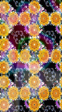 Çiçek deseni. Flower eskiz arka planı. Şatafatlı bahar bahçesi dokusu. Raster illüstrasyonu.