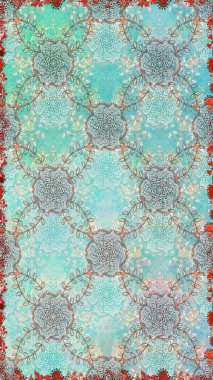 Raster illüstrasyonunda kusursuz çiçek deseni. Suluboya tarzında nötr renkler üzerine çiçekler.