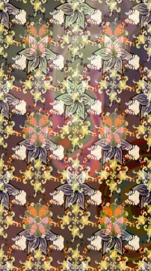 Çiçek deseni. Raster illüstrasyonu. Şatafatlı bahar bahçesi dokusu. Çiçek çizimi arkaplanı.