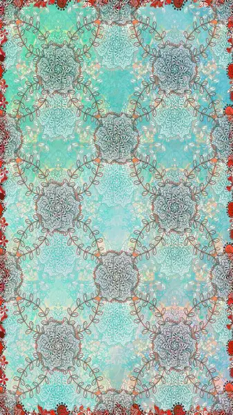 Raster illüstrasyonunda kusursuz çiçek deseni. Suluboya tarzında nötr renkler üzerine çiçekler.