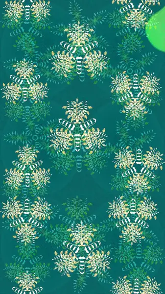 Düz Çiçek Elementleri Tasarımı. Mavi ve yeşil renkli çiçekler. Renkli Bahar Teması eskiz kalıbı. Sevimli çiçek raster deseni.