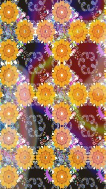 Doodle çiçekler ve dalları, otlar ve çiçekler. Elle çizilmiş. Raster resim. Güzel kumaş deseni.