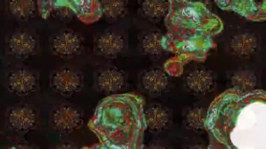 Renkli unsurlarla hareketli arka plan görüntüleri. Çiçekler. Eski model. Bayrak tarzı. Video kaydı. Şablon. Döngü. Kusursuz.. 