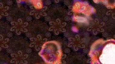 Renkli unsurlarla hareketli arka plan görüntüleri. Çiçekler. Eski model. Bayrak tarzı. Video kaydı. Şablon. Döngü. Kusursuz.. 