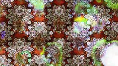 Renkli unsurlarla hareketli arka plan görüntüleri. Çiçekler. Eski model. Bayrak tarzı. Video kaydı. Şablon. Döngü. Kusursuz.. 