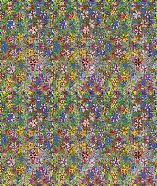 Raster illüstrasyonu. Kusursuz çiçek deseni. Yeşil renkli Asyalı tekstil.