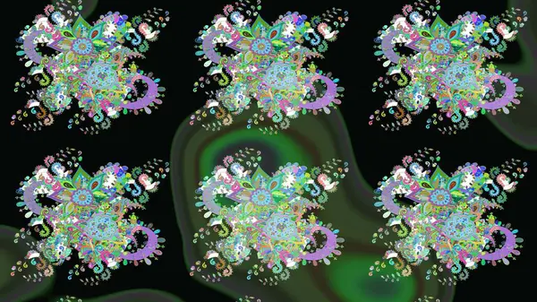 Tekstil, tebrik kartı, boyama kitabı, telefon kılıfı baskısı için kullanılabilir. Raster Henna dövme stili. Kızılderili desenli desenli desenli şal deseni. Etnik Mandala süsü.