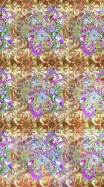 Renkli unsurlarla hareketli arka plan görüntüleri. Çiçekler. Eski model. Bayrak tarzı. Video kaydı. Şablon. Döngü. Kusursuz.. 