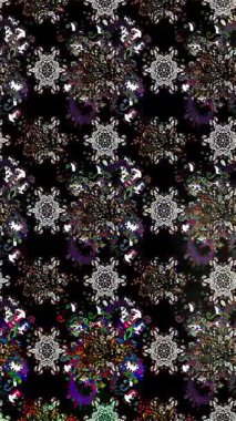 Renkli unsurlarla hareketli arka plan görüntüleri. Çiçekler. Eski model. Bayrak tarzı. Video kaydı. Şablon. Döngü. Kusursuz.. 