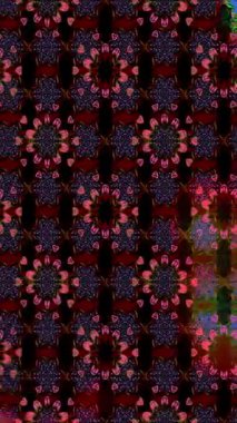 Renkli unsurlarla hareketli arka plan görüntüleri. Çiçekler. Eski model. Bayrak tarzı. Video kaydı. Şablon. Döngü. Kusursuz.. 