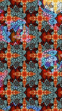 Raster illüstrasyonu. Mavi renklerde. Çiçek buketleriyle klasik tarzda eskiz deseni.