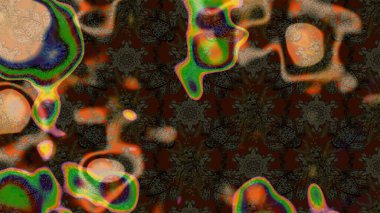 Düz Çiçek Elementleri Tasarımı. Kahverengi renkli çiçekler. Renkli Bahar Teması eskiz kalıbı. Güzel çiçek deseni..