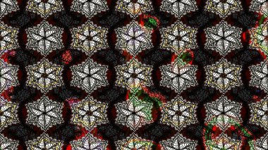 Robot resim. Raster illüstrasyonu. Şirin çiçek elementleri. Siyah renkte çiçekler.