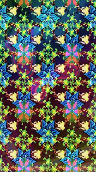 Tropik çiçekler. Gömlek, arka plan modelini çiz. Mavi renkte çiçekler.