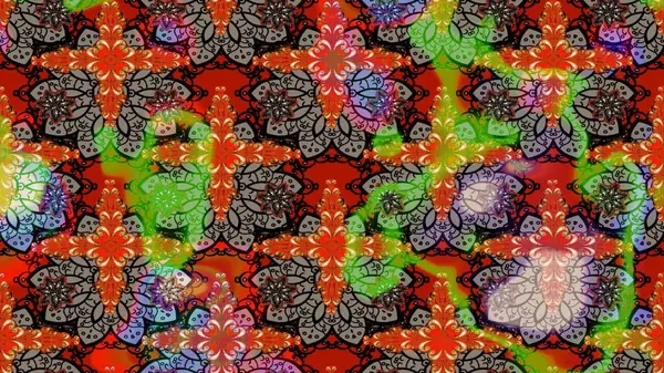 Egzotik çiçekler, kırmızı renkte botanik parlak klasik doğa. Raster illüstrasyonu. Klasik tropikal doğal elementlerin suluboya seti.