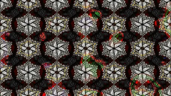 Robot resim. Raster illüstrasyonu. Şirin çiçek elementleri. Siyah renkte çiçekler.