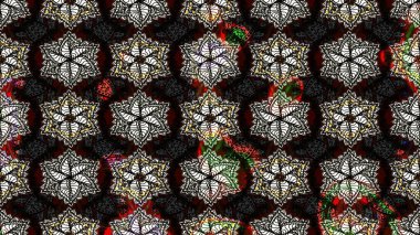 Robot resim. Raster illüstrasyonu. Şirin çiçek elementleri. Siyah renkte çiçekler.