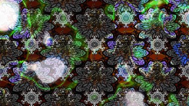 Renkli Bahar Teması eskiz kalıbı. Taslak desenli, modaya uygun kumaş deseni. Düz Çiçek Elementleri Tasarımı. Raster illüstrasyonu. Şirin çiçek elementleri..