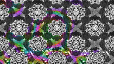 Renkli Bahar Teması eskiz kalıbı. Eskiz klasiği. Raster Şirin kumaş deseni. Düz Çiçek Elementleri Tasarımı.