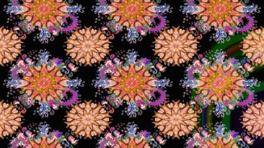 Tekstil, tebrik kartı, boyama kitabı, telefon kılıfı baskısı için kullanılabilir. Kızılderili desenli desenli desenli şal deseni. Etnik Mandala süsü. Raster Henna dövme stili.