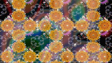 Yumuşak, yaz çiçekli arka plan. Turuncu renkli çiçekler. Raster çiçek desenli ve çiçekli..