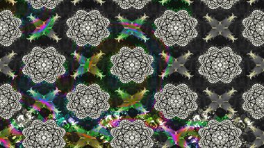 Çizim çiçek deseni duvar kâğıdı olarak kullanılabilir. Raster illüstrasyonu. Gri renkli çiçekler.