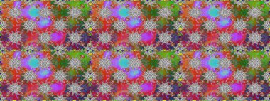 Gri ve kahverengi renkli çiçekler. Sevimli çiçek raster deseni. Renkli Bahar Temalı Kusursuz Arkaplan. Düz Çiçek Elementleri Tasarımı.