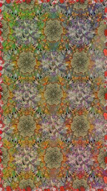 Tropik, dikişsiz çiçek deseni. Kahverengi renkli çiçekler. Raster illüstrasyonu.