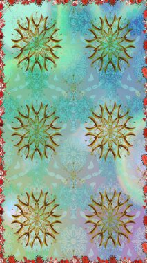 Kumaş, tekstil, duvar kağıdı baskısı için. Eski usul. Kusursuz bir geçmişi var. Miles Fleur, süslü püslü bir süs. Tomurcukları papatya çiçekleri olan sevimli bir çiçek deseni. Raster illüstrasyonu.