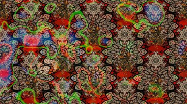 Raster illüstrasyonu. Tomurcukları çiçek olan sevimli bir çiçek deseni. Eskiz geçmişi. Eski usul. Kumaş, tekstil, duvar kağıdı baskısı için. Raster..