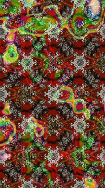 Raster illüstrasyonu. Klasik çiçek tasarımı elementleri. Kahverengi kıvırcık çiçekler kahverengi renklerde şekillenir.