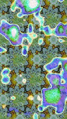 Çiçekli yeşil renkte bir çiçek deseni çiz. Suluboya tarzında yeşil renkte çiçekler.