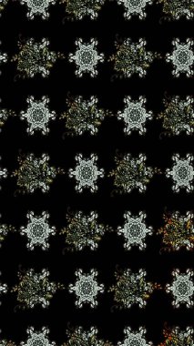 Renkli Bahar Teması eskiz kalıbı. Siyah renkli çiçekler. Sevimli çiçek raster deseni. Düz Çiçek Elementleri Tasarımı.