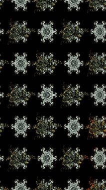 Renkli Bahar Teması eskiz kalıbı. Siyah renkli çiçekler. Sevimli çiçek raster deseni. Düz Çiçek Elementleri Tasarımı.