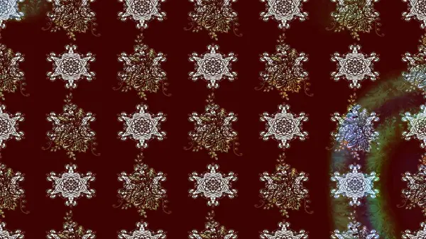 Suluboya çiçekli çiçek deseni. Raster illüstrasyonu. Kahverengi renkli güzel tekstil.