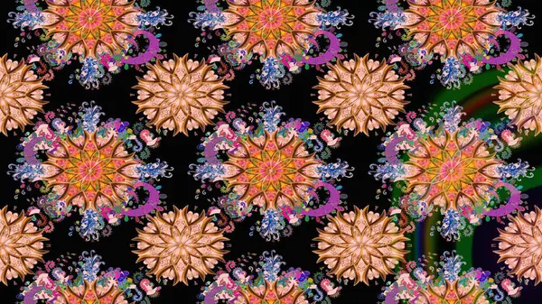 Tekstil, tebrik kartı, boyama kitabı, telefon kılıfı baskısı için kullanılabilir. Kızılderili desenli desenli desenli şal deseni. Etnik Mandala süsü. Raster Henna dövme stili.