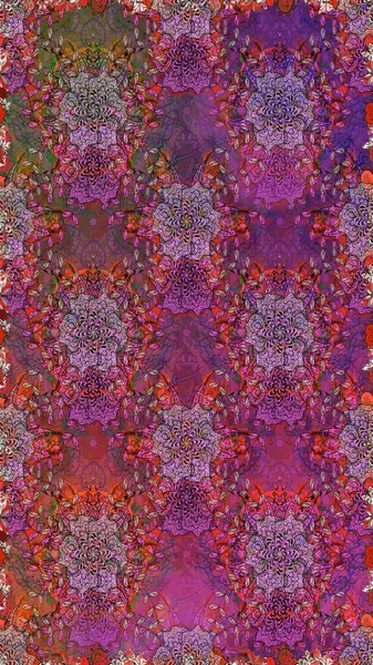 Raster düz çiçekleri pürüzsüz desen. Mor ve kahverengi renkte çiçekler. Tasarım hediye paketi, tebrik kartları, posterler ve afiş tasarımı.