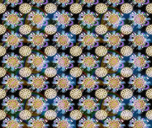 Küçük çiçekteki sevimli çiçek deseni. Tarafsız ve mavi renkte çiçekler.