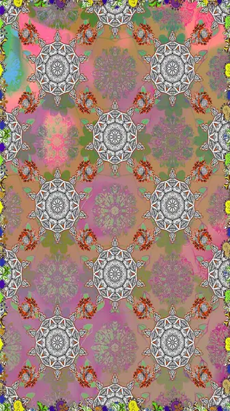 Kusursuz Vintage Çiçek Deseni. Raster Kalça dokusu deseni.