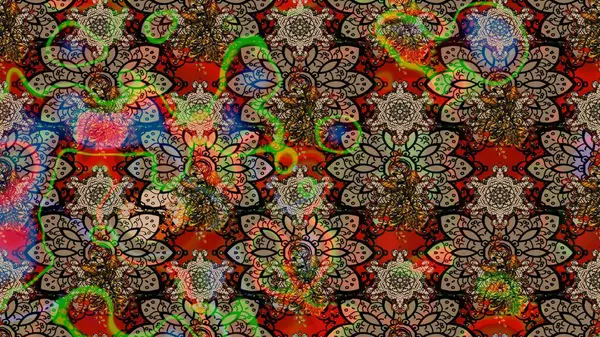 Raster illüstrasyonu. Tomurcukları çiçek olan sevimli bir çiçek deseni. Eskiz geçmişi. Eski usul. Kumaş, tekstil, duvar kağıdı baskısı için. Raster..