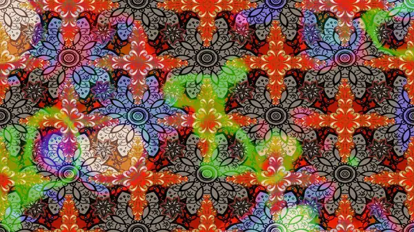 Tekstil ve kapak tasarımı için mükemmel. Kahverengi renkli çiçekler. Renkli kahverengi çizim deseni. Elle çizilmiş sonbahar çiçeği deseni. Doodle tarzı.