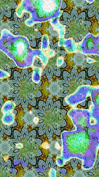 Çiçekli yeşil renkte bir çiçek deseni çiz. Suluboya tarzında yeşil renkte çiçekler.