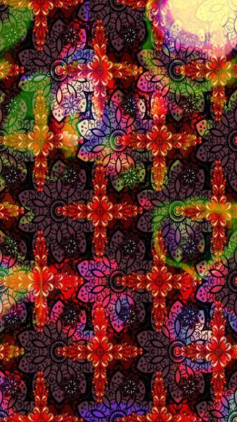 Tomurcukları papatya çiçekleri olan sevimli bir çiçek deseni. Raster illüstrasyonu. Miles Fleur, süslü püslü bir süs. Eskiz geçmişi. Kumaş, tekstil, duvar kağıdı baskısı için. Antika retro tarzı.