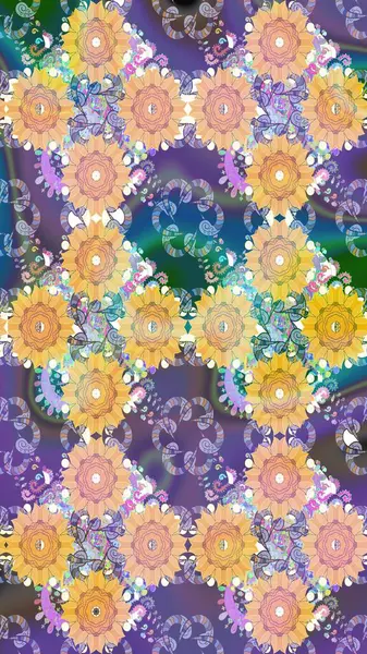 Kızılderili desenli desenli desenli şal deseni. Tekstil, tebrik kartı, boyama kitabı, telefon kılıfı baskısı için kullanılabilir. Raster Henna dövme stili. Etnik Mandala süsü.