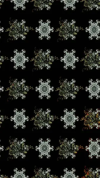 Renkli Bahar Teması eskiz kalıbı. Siyah renkli çiçekler. Sevimli çiçek raster deseni. Düz Çiçek Elementleri Tasarımı.