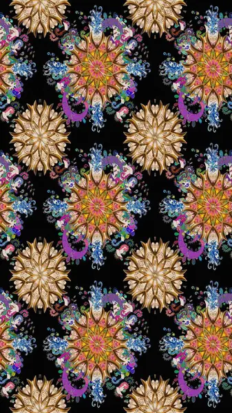 Raster deseni. Raster illüstrasyonu. Nazik, yaz çiçekleri siyah renklerde. Küçük çiçekte sevimli çiçek deseni var..