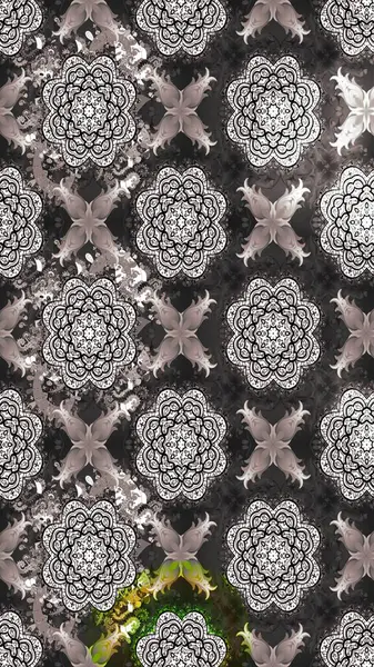 Düz Çiçek Elementleri Tasarımı. Süslü kumaş deseni. Renkli Bahar Teması eskiz kalıbı. Raster illüstrasyonunda çiçek deseni çizimi.